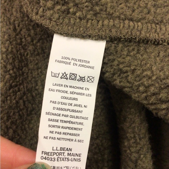 L.L.Bean Sweater Fleece Full-Zip Slightly Fitted Green Jacket XL - Picture 5 of 6